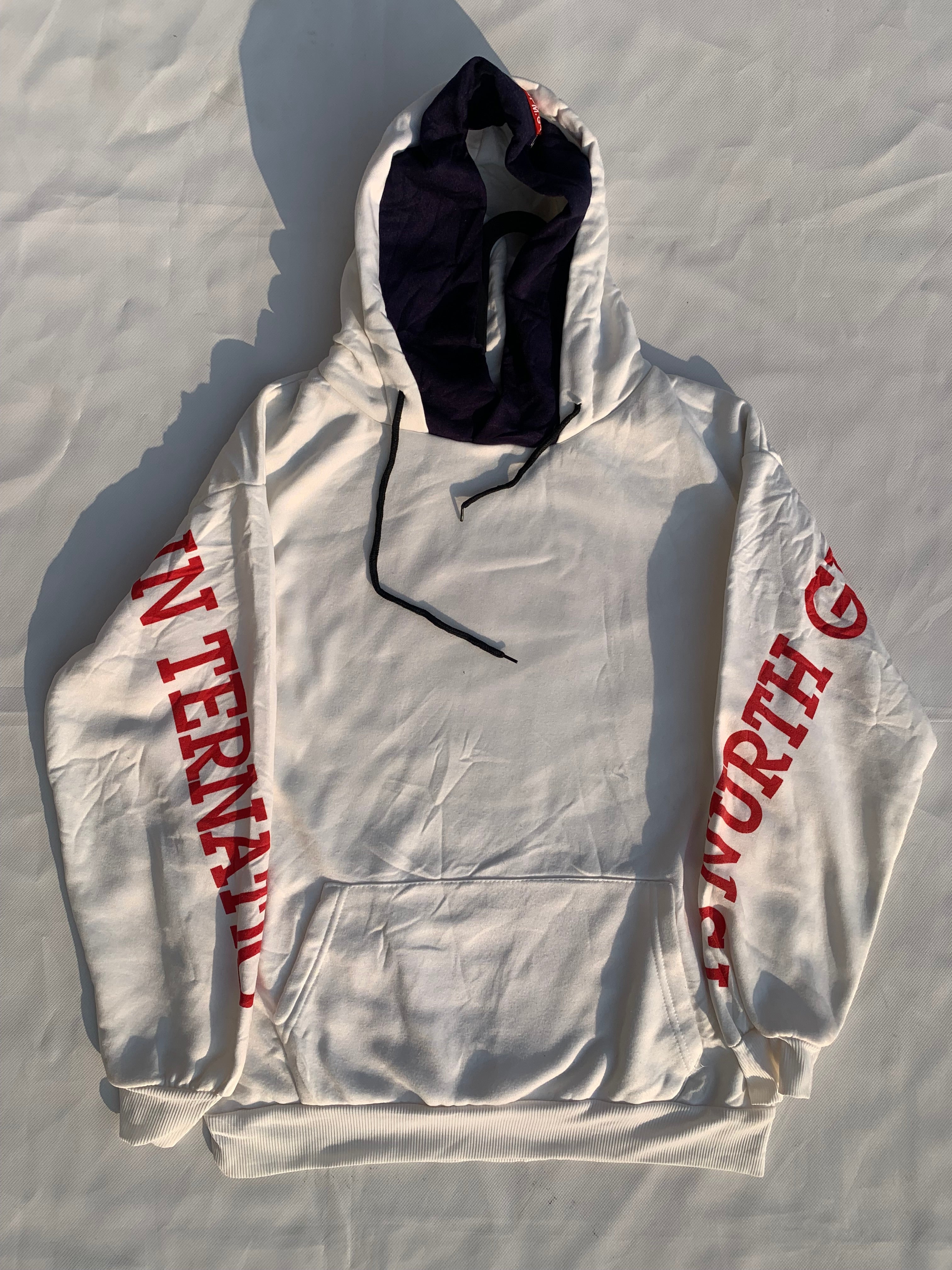 WHITE BACK PRINT HOODIE