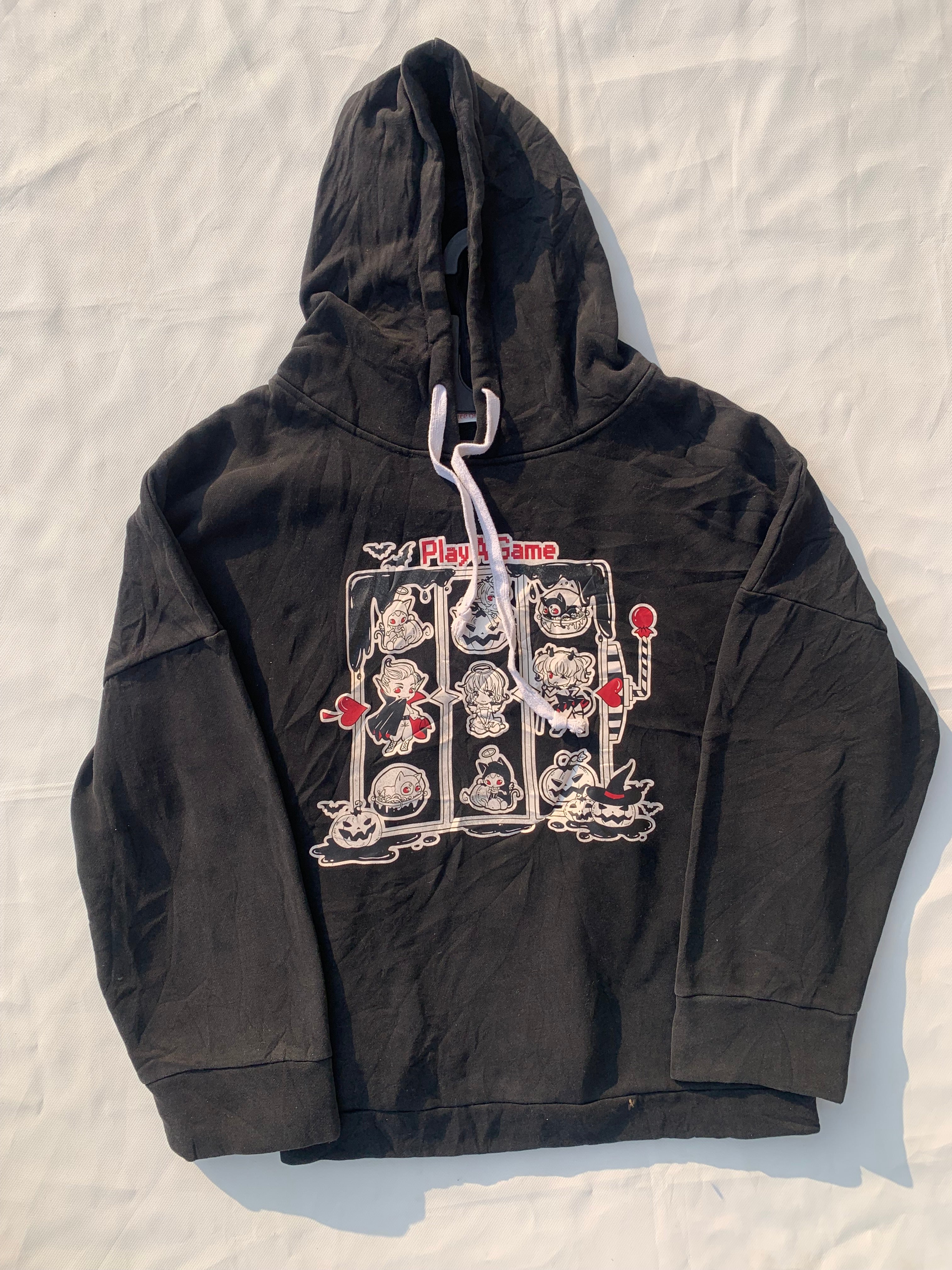 BLACK PRINT HOODIE